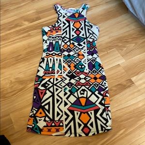 Aztec right fitted dress.